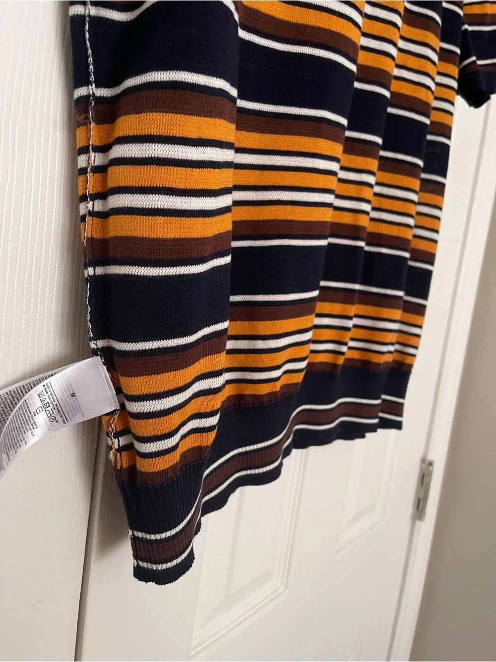 BANANA REPUBLIC 100% COTTON SWEATER POLO NAVY BLUE STRIPES Retro Vibes NEW